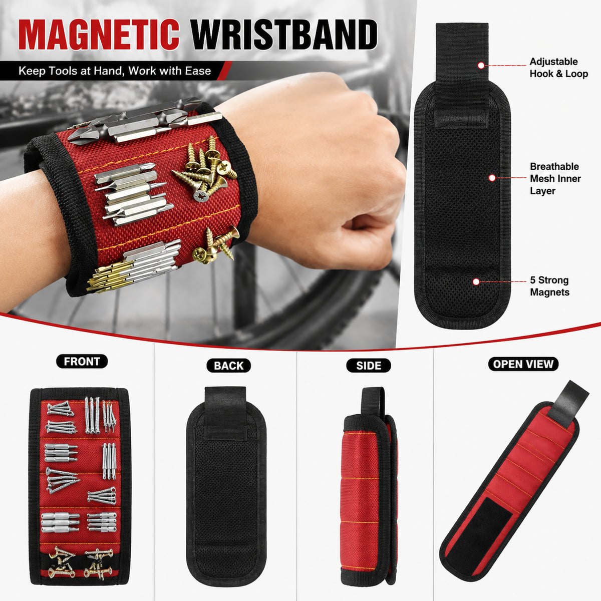 PINMOAP Magnetic Tool Wristban - Hand Tools In Workshop recension och pris